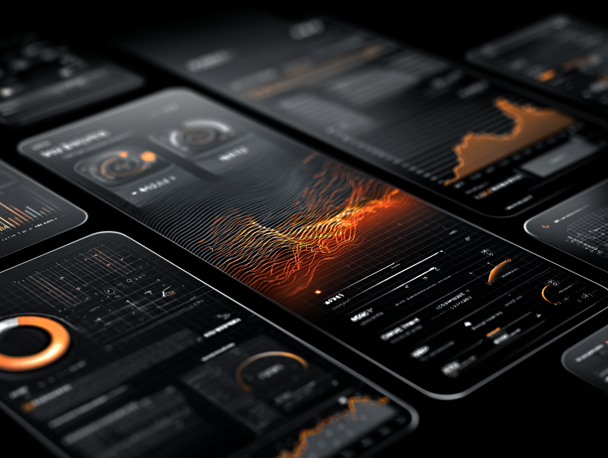 AI and SaaS dashboards on dark screens