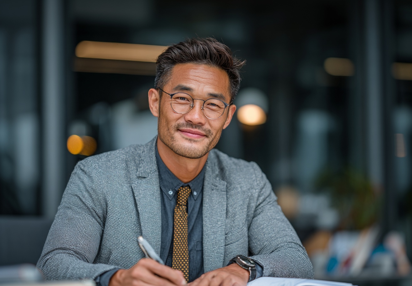 Founder and executive at desk