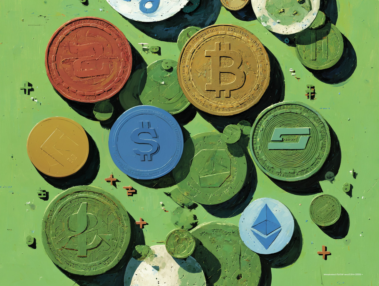 Crypto coins illustration