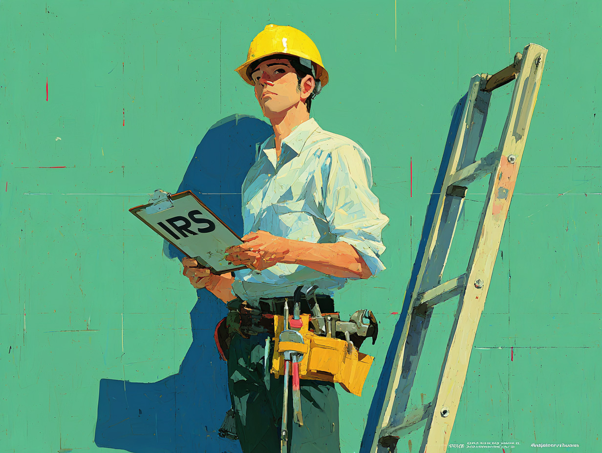 Illustration of a worker in overalls